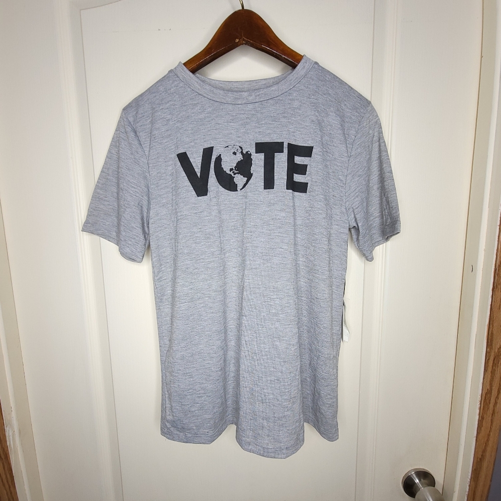 Treasure & Bond Girl's Junior XL 14/16 VOTE T-Shirt, Gray
